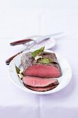 Roast beef cut in thin slices
