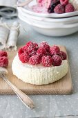 Quark cake with raspberries