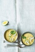 Cauliflower and ginger soup with coriander