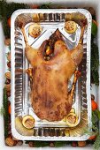 Roast Christmas goose with sides as a takeaway