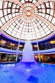 The fountain below the glass dome in Carpesol, thermal baths in Bad Rothenfelde