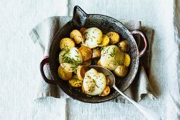 Hearty roast potatoes with Herz cheese and caraway seeds