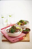 Crispy beef with asian-style gremolata