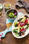 Rhubarb and asparagus salad