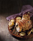 Moroccan roast lamb with stuffing