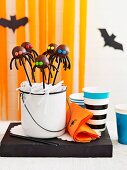 Halloween black spider cake pops