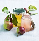 Two jars of apple jelly