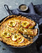 Goat's cheese and nectarine tart with thyme