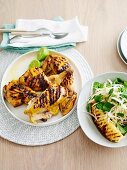 Grilled turmeric chicken with kohlrabi and pineapple