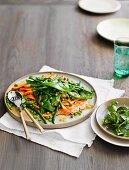 Escalopes of ocean trout with spring vegetables