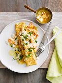 Crab omelette with miso butter