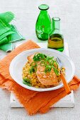 Salmon with creamy corn