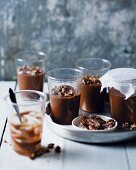Chocolate mousse with spiced pecan nuts
