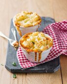 Chilli con carne topped with mashed potatoes