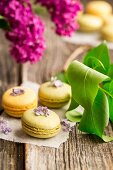 Macaroons with candied lilac