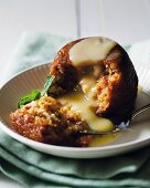 Malva pudding with vanilla sauce