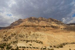 Blick vom Hotel Kibbutz En Gedi in die Wüste am Toten Meer