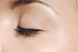 A women's closed eye, close-up