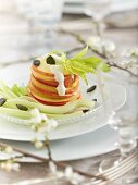 Waldorf salad with Gorgonzola sauce