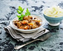 Beef casserole with mashed potato