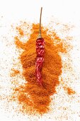 Cayenne pepper and dried chilli peppers