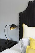 Vintage brass and black bedside lamp