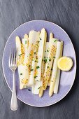 White asparagus with mustard sauce