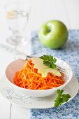 Carrot and apple salad with lime vinaigrette