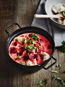Beetroot soup with coconut milk