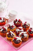 Double choc raspberry muffins