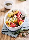 Grilled peppers filled with polenta