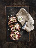 Herring and beetroot with bread