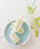 Cucumber and lemonade popsicles