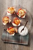 Yeast dough muffins filled with cream