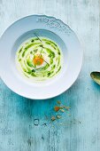 Herb soup with egg