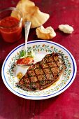 Habanero salsa for grilled beef steaks