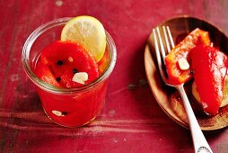 Pickled peppers with lemons