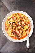 Octopus goulash with pasta and olives (Greece)