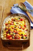 Gratinated vegetable risotto