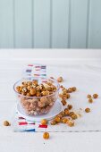 Chickpeas with a Parmesan coating as a snack for kids