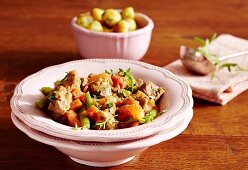 Lamb goulash with vegetables and potatoes