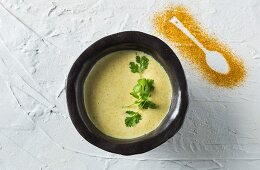 Mango and ginger soup with curry