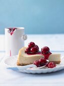 American cheesecake with cherries
