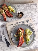 Corned ribs with a walnut and cabbage salad