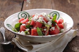 Wassermelonensalat mit Feta und Minze