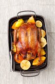 Orange and lemon duck