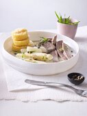 Kalbszungenragout mit Spargel