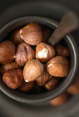 Hazelnuts in a porcelain cup