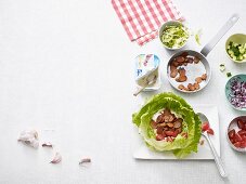 A vegetarian low carb donner kebab being made