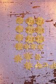 Golden embossed stars as decorations